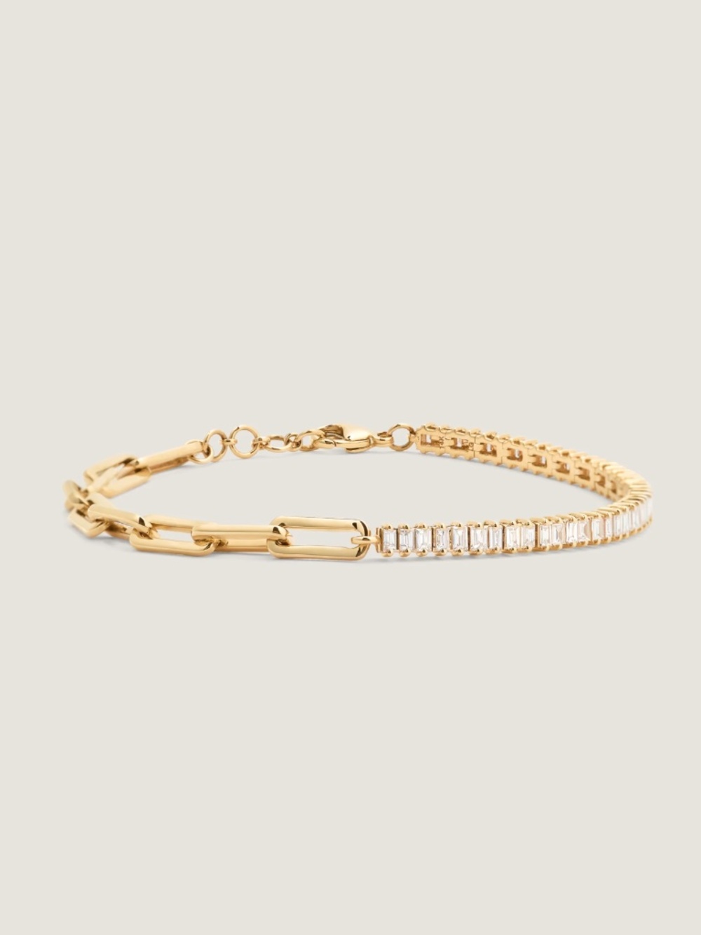 KINN Serena Baguette Tennis Link Bracelet Diamond